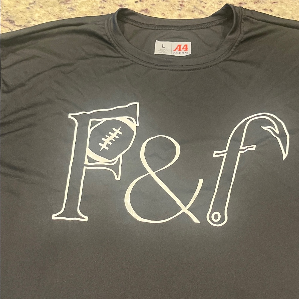 Black Graphic T-Shirt with White Design
